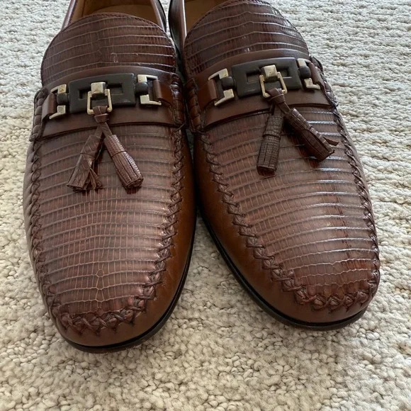 Mezlan CAFARO GENUINE Lizard Leather Loafer Tassel Dress  display picture 3